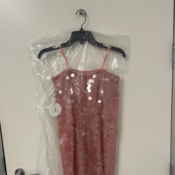 STAUD Casey Dress Pink Sequin Midi - Picture 5 of 5